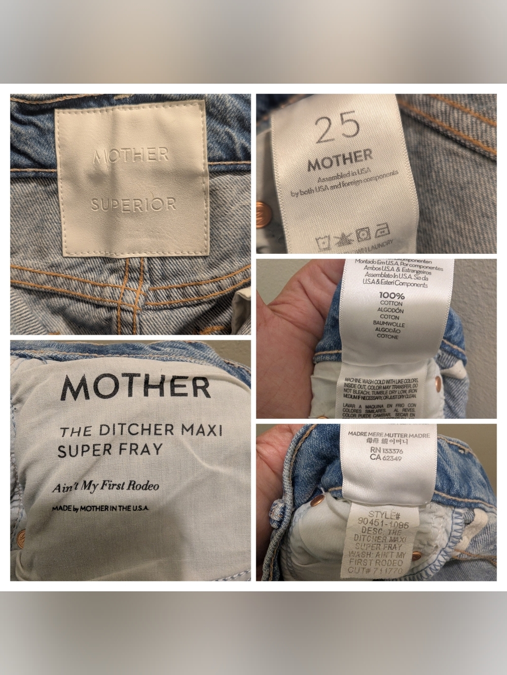 MOTHER The Ditcher Maxi Super Fray Split Denim Jean Skirt Light Blue- 25=0 - Picture 13 of 16